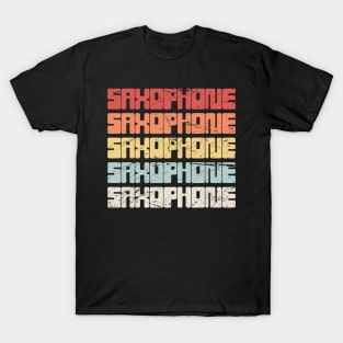 Vintage SAXOPHONE Text T-Shirt